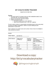 Load image into Gallery viewer, Ebook: My Child's Word Tracker (FREE)