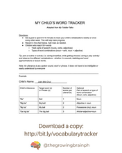 Load image into Gallery viewer, Ebook: My Child&#39;s Word Tracker (FREE)
