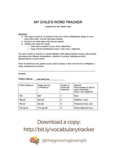 Ebook: My Child's Word Tracker (FREE)