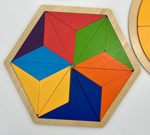 Geometric Wooden Puzzle Sets