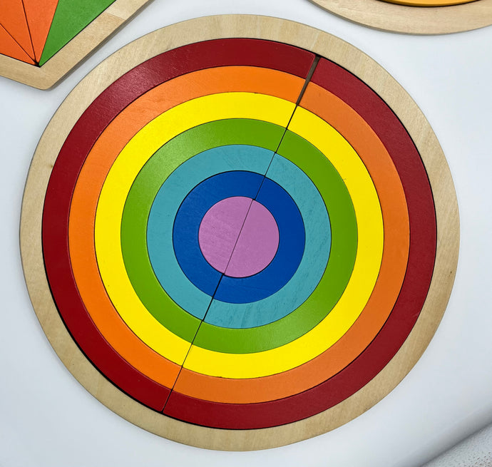 Geometric Wooden Puzzle Sets