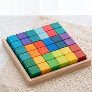 Mosaic building blocks (36 wooden block set)